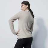 Daily Sports Cable Knit Raw Long Sleeve Woman's Golf Pullover Unlined