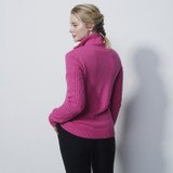 Daily Sports Cable Knit Lined Woman's Golf Pullover - Tulip Pink 