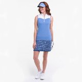 EPNY Sleeveless Color Block Women's Golf Zip Mock Polo - Open Air Multi