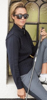 Abacus Knitted Avondale Women's Golf Cardigan - Navy