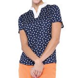 Belyn Key Stacy Women's Golf Short Sleeve - Blue/White