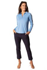 Golftini Snakeskin Stretch Ankle Pant - Black/navy