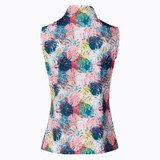 Felice Green Leaf Sleeveless Polo Shirt - Final Sale
