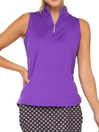 Belyn Key Bk Mock Sleeveless Women's Golf Shirt - Orchid - (Size XS)