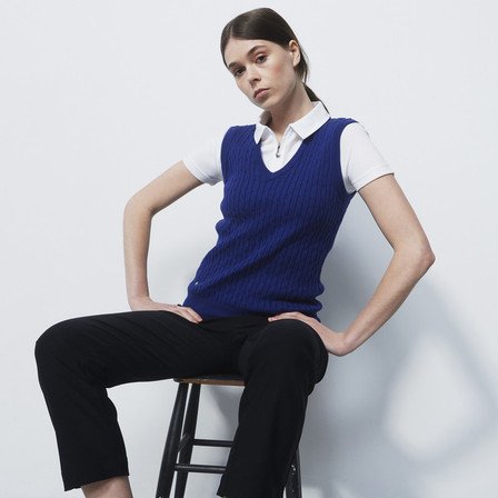 Daily Sports High Summer Spectrum Blue Knitted Sweater Women's Vest