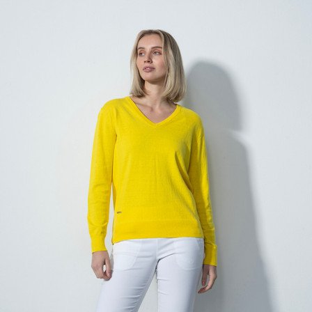 Daily Sports V-Neck Knit Sweater - Yellow 