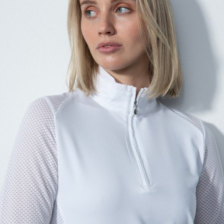 Daily Sports Half Neck Long Sleeve Top - White 