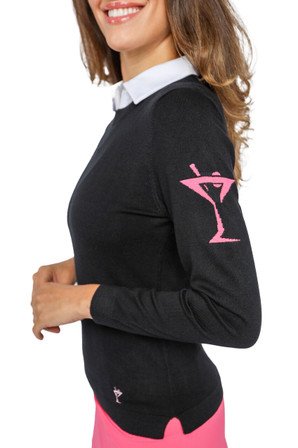 Golftini Martini Crewneck Sweater - Black