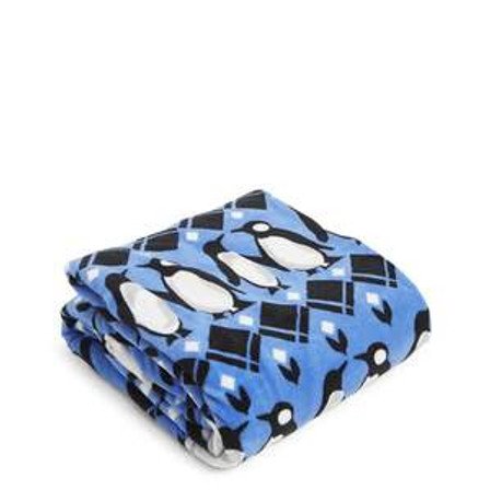 Vera Bradley 50" x 80" Plush Throw Blanket - Blue Penguin