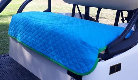 Golf Chic Golf Turquoise Quilted Cart Seat Cover with Green Binding
