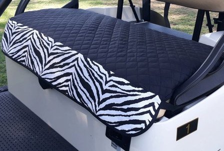 Golf Chic Golf Black Quilted Cart Seat Cover with B&W Zebra Trim
