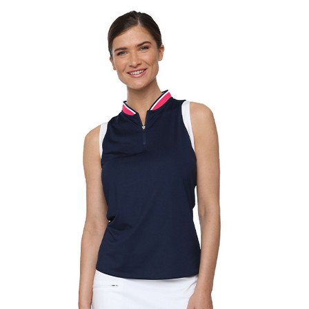 Belyn Key Sabrina Sleeveless Women's Golf Shirt - Ink/Melon - FINAL SALE